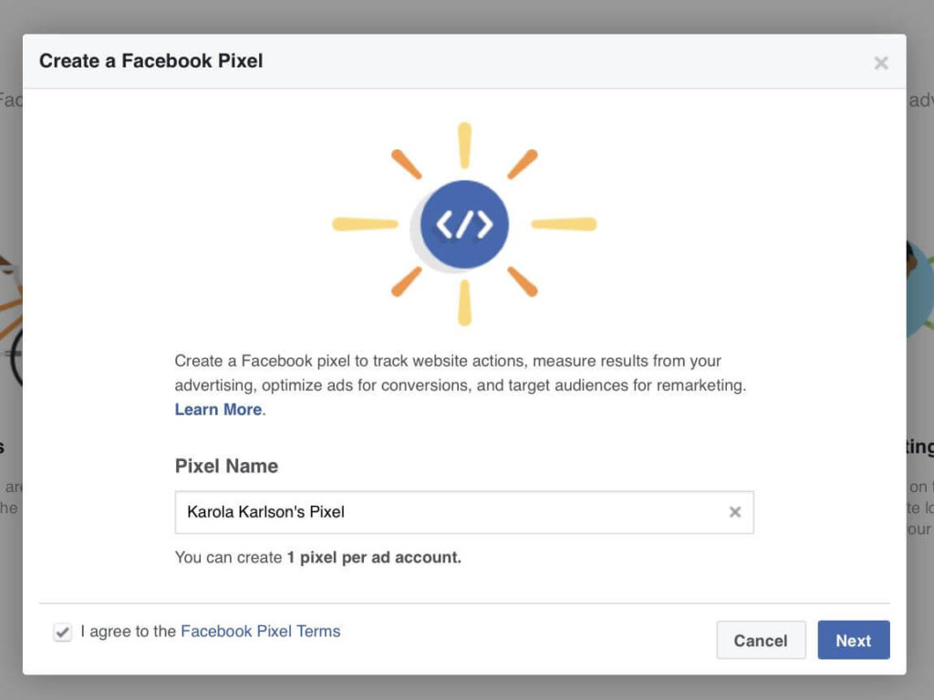 how to create a facebook pixel