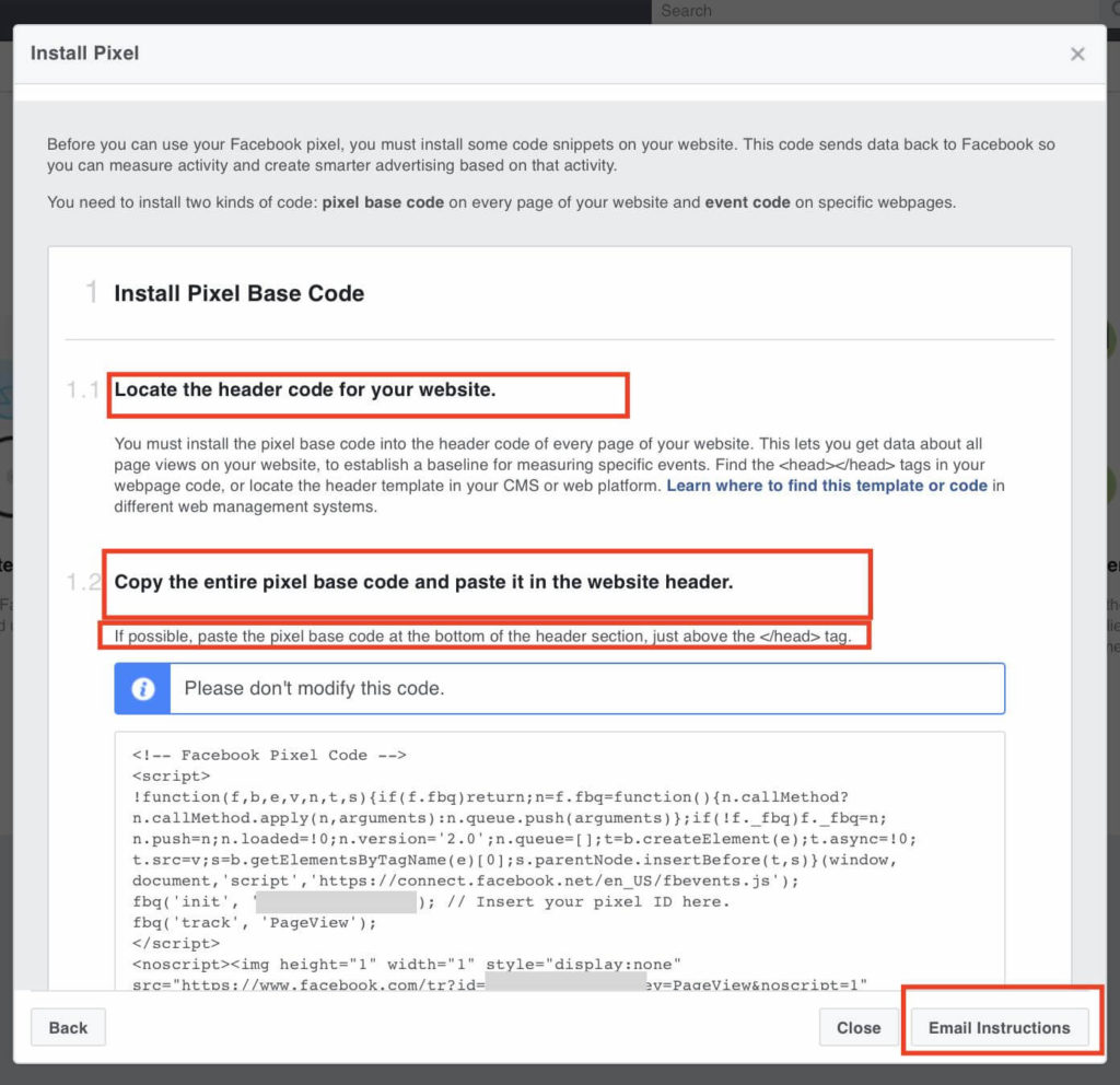 how to install facebook pixel