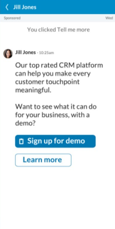 LinkedIn conversation ad format 