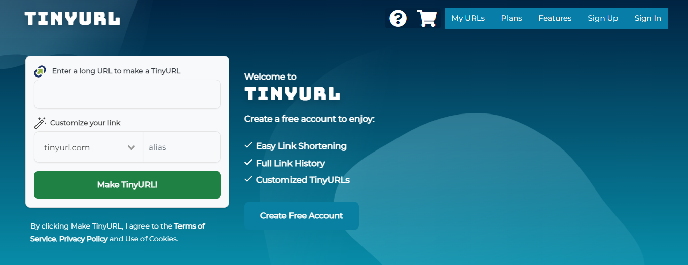 TinyURL URL shortener